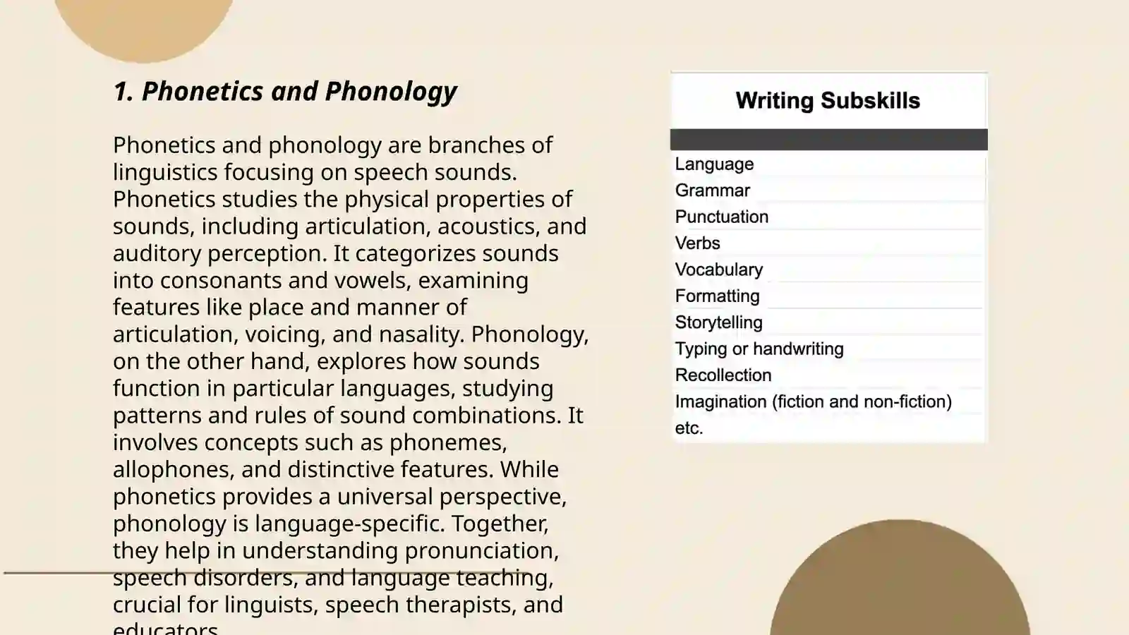 Language Sub-skills 3