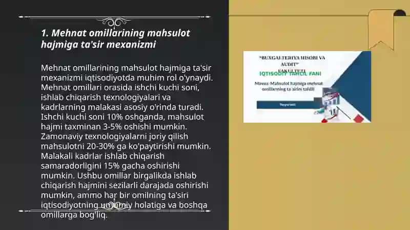Mehnat omillarining mahsulot hajmiga ta'sir mexanizmi 3