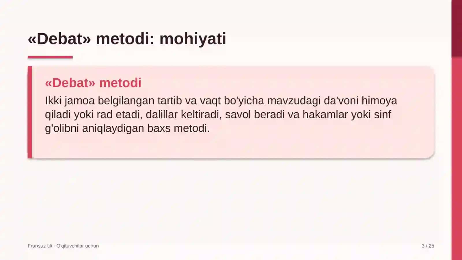 fransuz tili darslarida debat metodidan foydalanish 9772 3