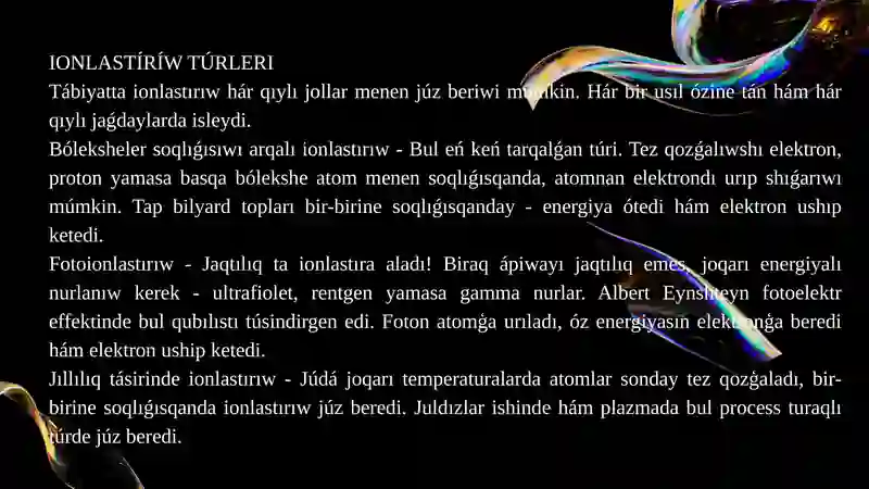 Ionlastırıw 3