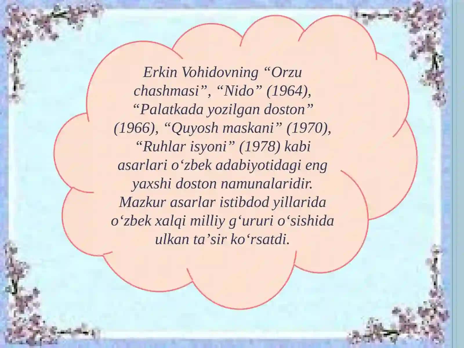 Erkin Vohidov dostonlari 3