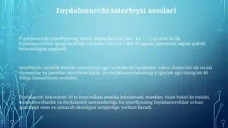 Foydalanuvchi interfeysi 3