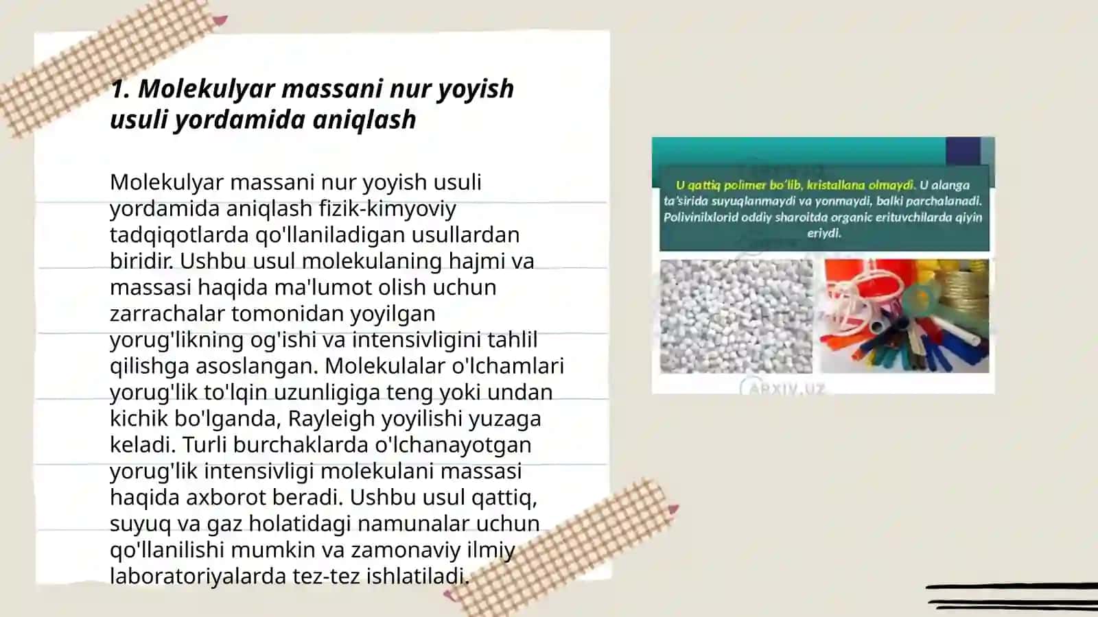 Molekulyar massani aniqlashning kimyoviy usullari 3