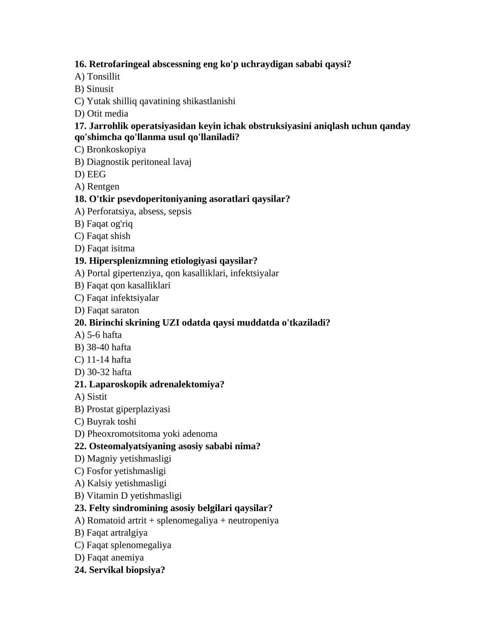 ARGOS mutaxassisligi testlari 3