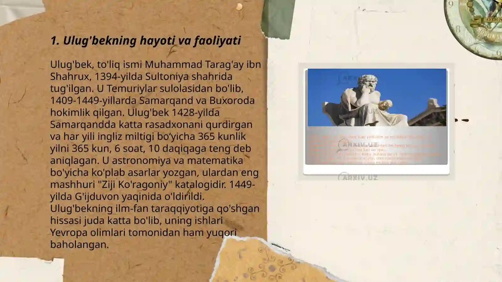 Mirzo Ulug‘bek - davlat arbobi va buyuk olim 3