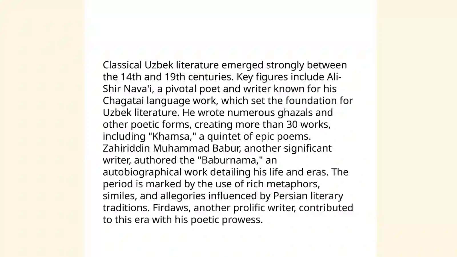 The Heritage of Uzbek Writers 3