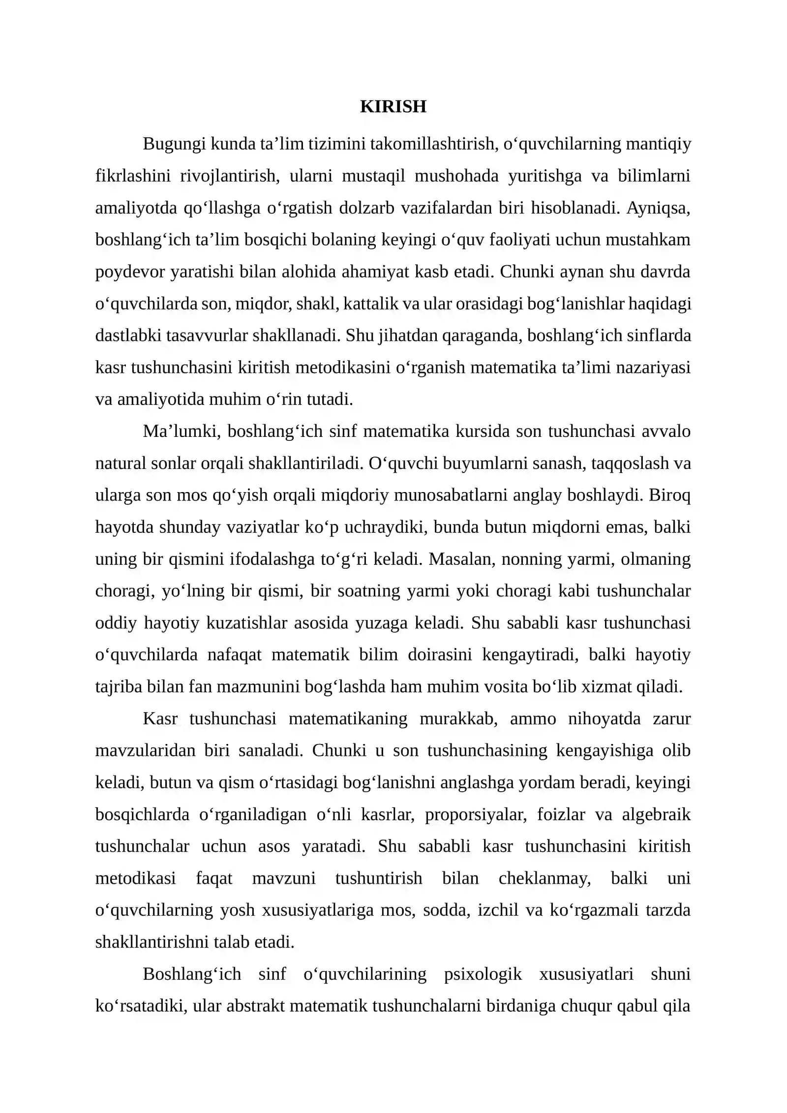 Boshlang‘ich sinflarda kasr tushunchasini kiritish metodikasi 3