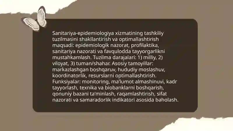 Sanitariya epidemiologiya xizmatida olib boriladigan tashkiliy uslubiy ishlar 3