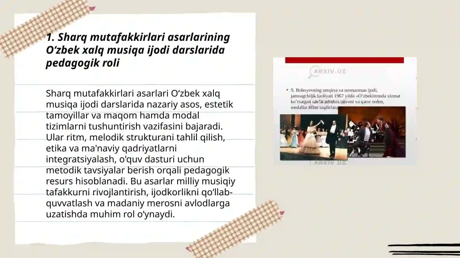 Oʻzbek xalq musiqa ijodi fanini oʻqtish jarayonida sharq mutafakkirlari ijodi 3