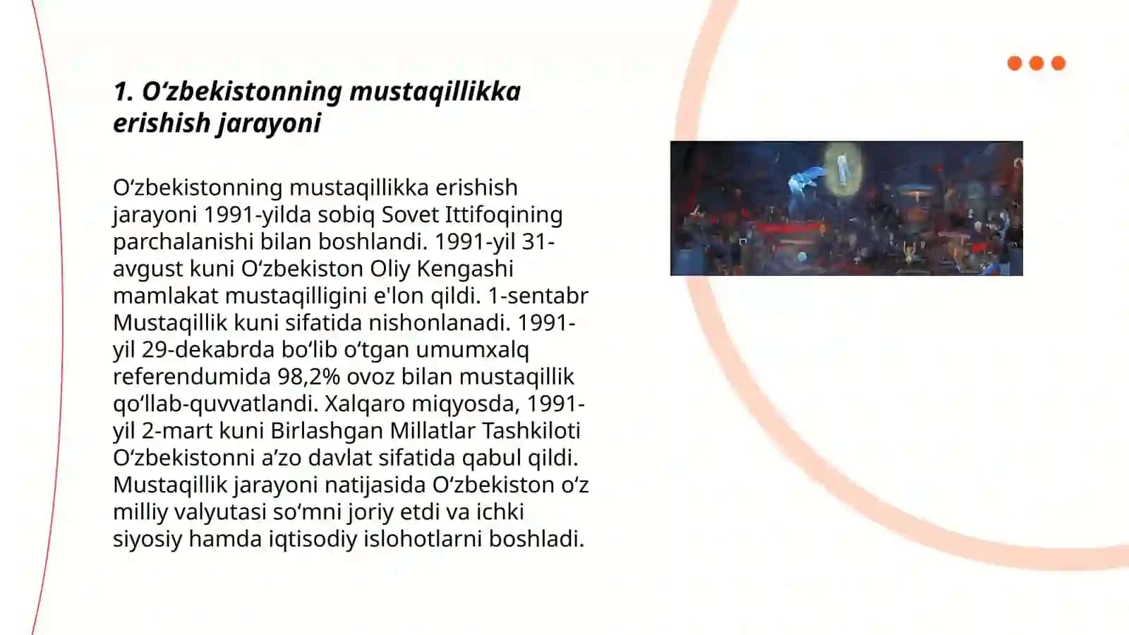Mustaqillik yillarida oʻzbekistondagi ma'naviy va madaniy taraqqiyot 3