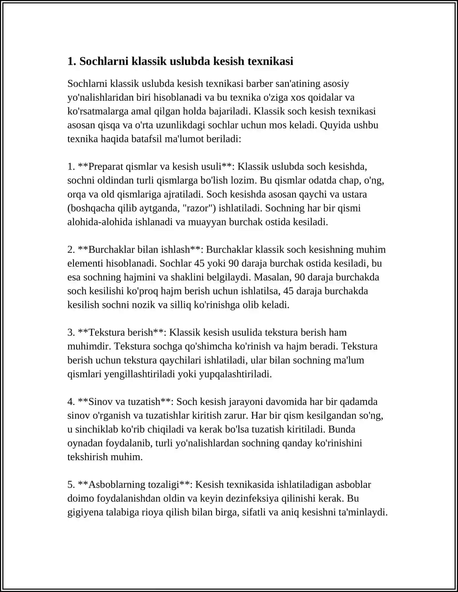 AYOLLAR KLASSIKASI USLUBIDA KESISH VA TURMAKLASH 3