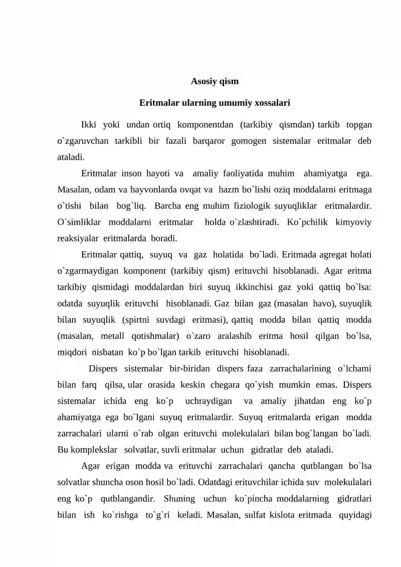 Eritmalar konsentratsiyasi 3