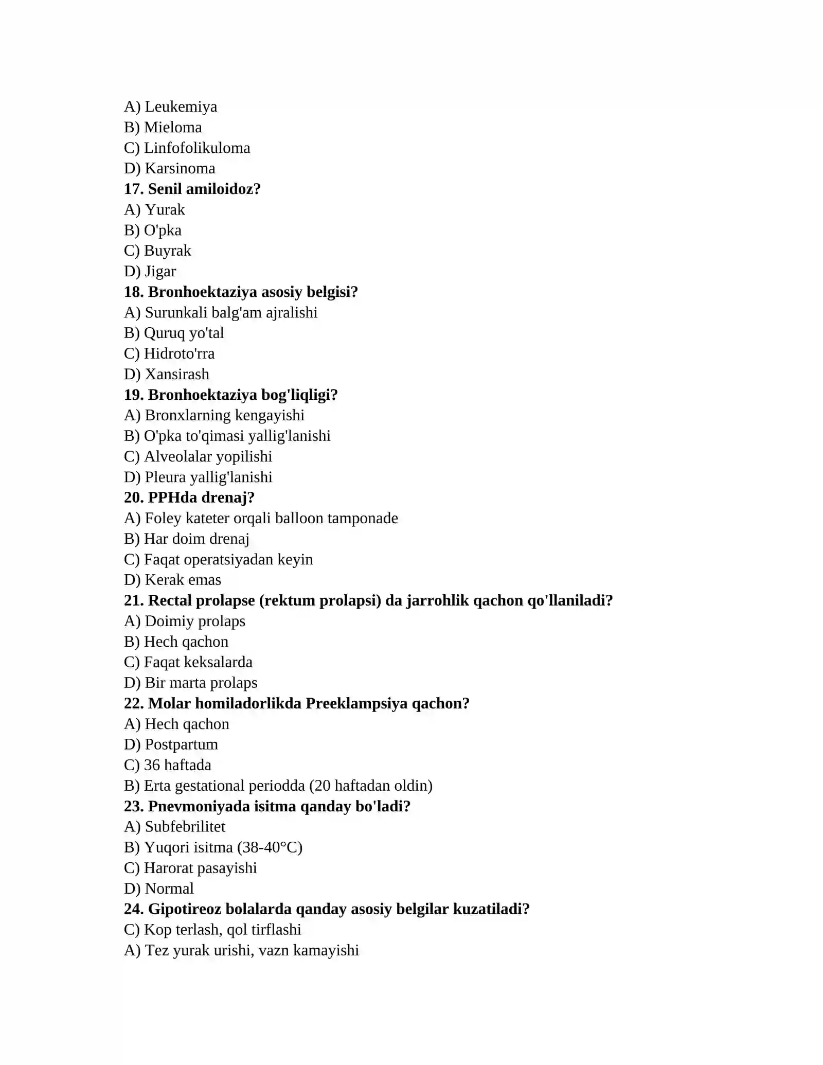 Mutaxassislik testlari 3