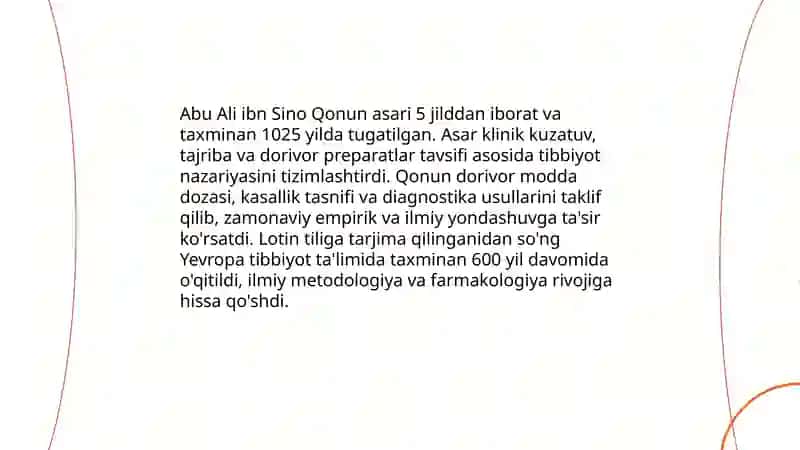 Abu Ali ibn Sino merosining zamonaviy tibbiyot rivojidagi o‘rni 3