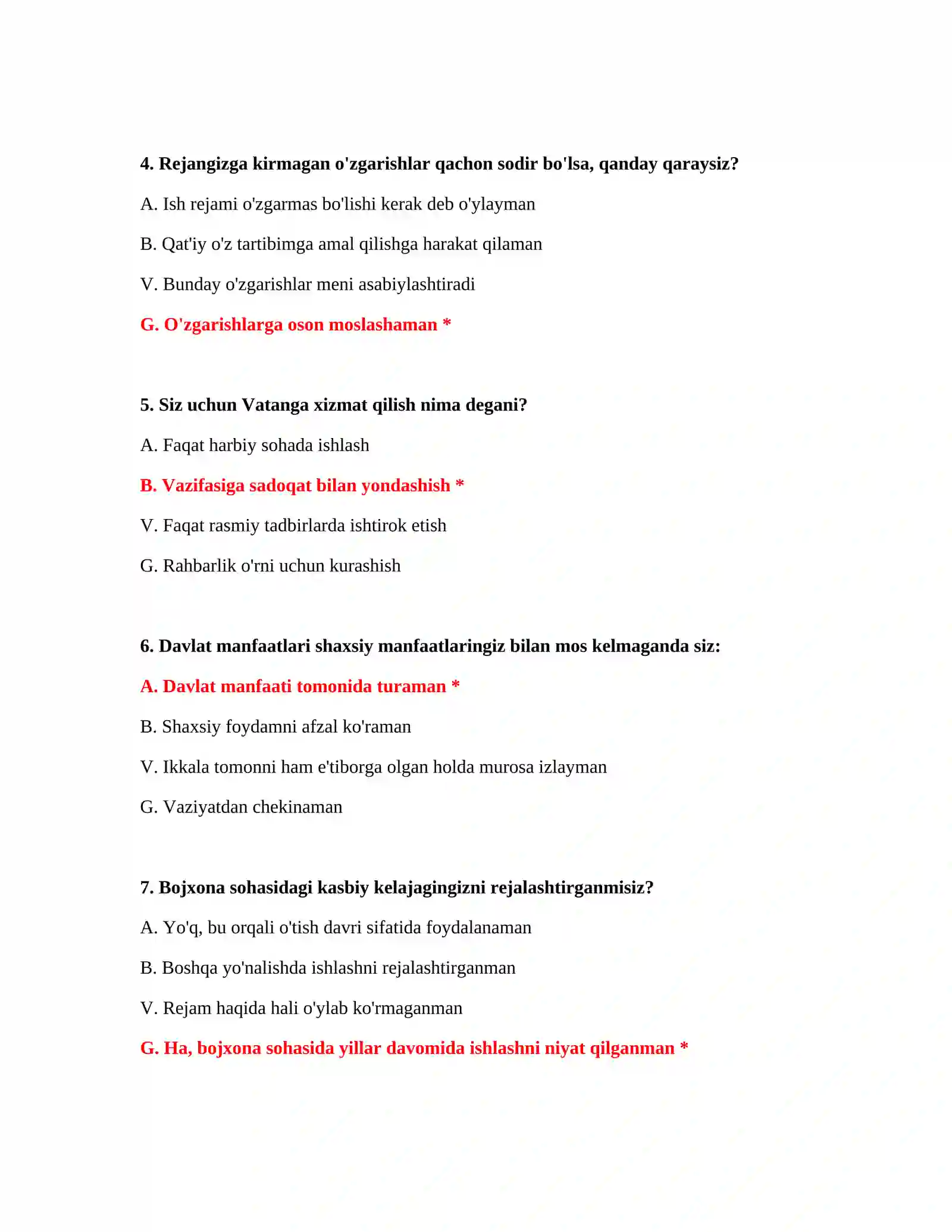Bojxona rasmiylashtiruvi test savollari 3
