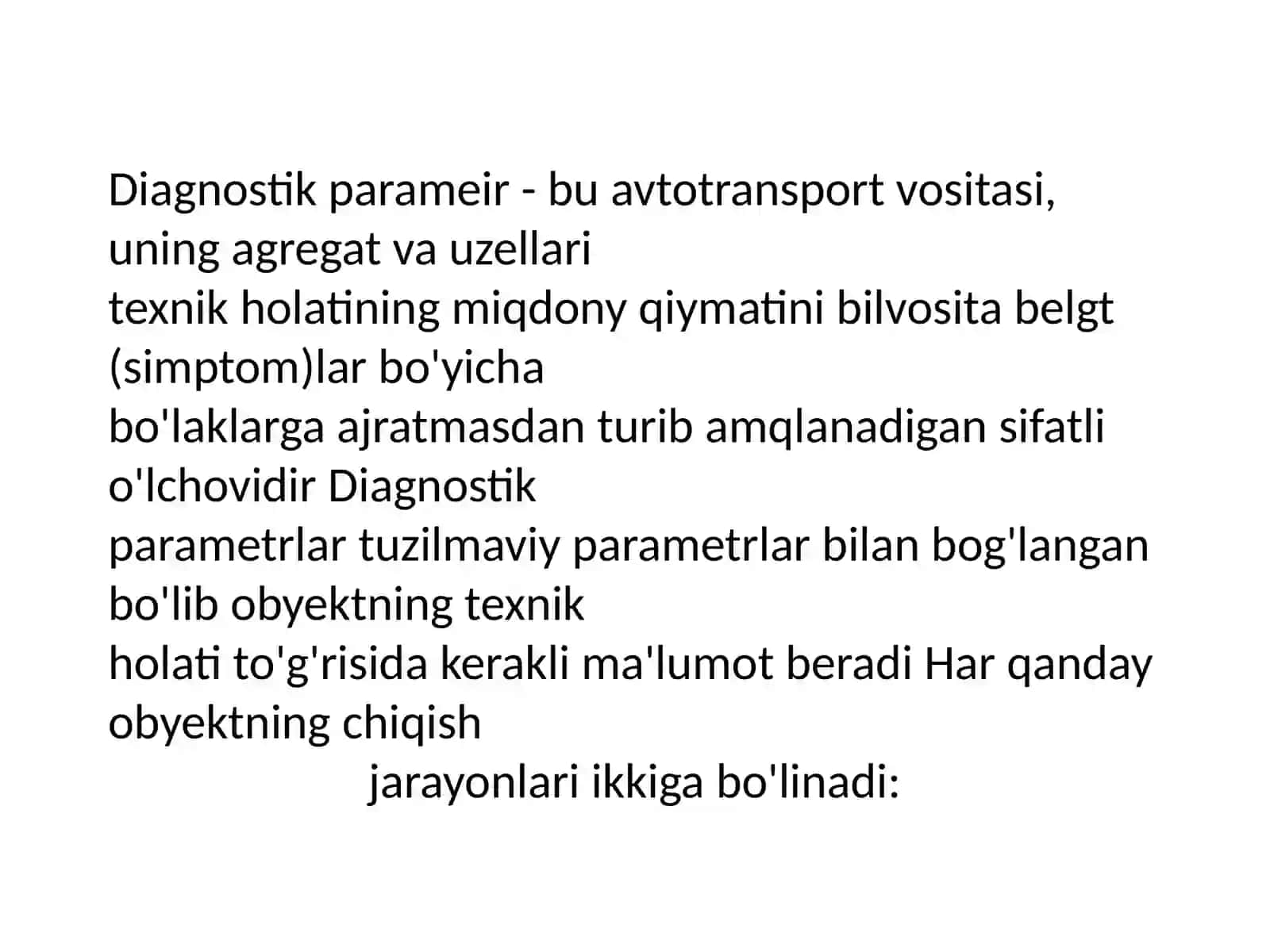 Diagnostik parametrlarning tasnifi 3