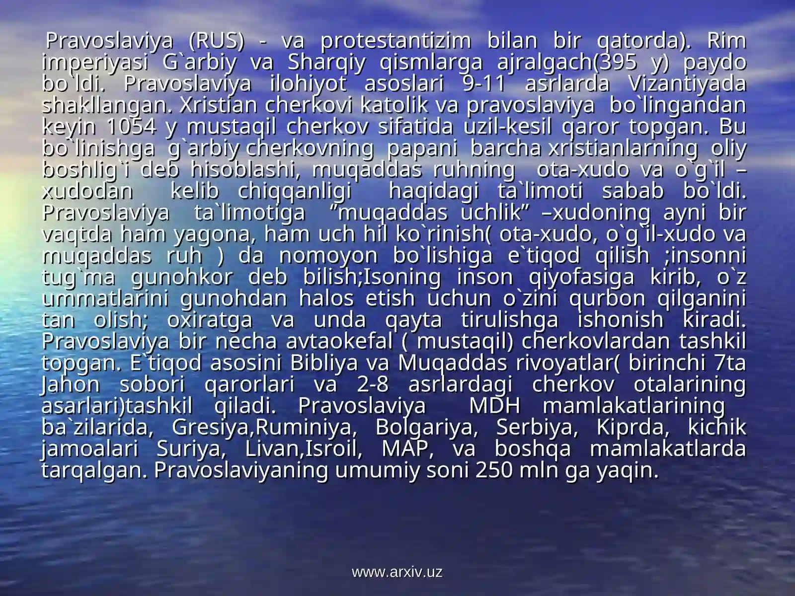 Pravoslaviya yo`nalishi 3