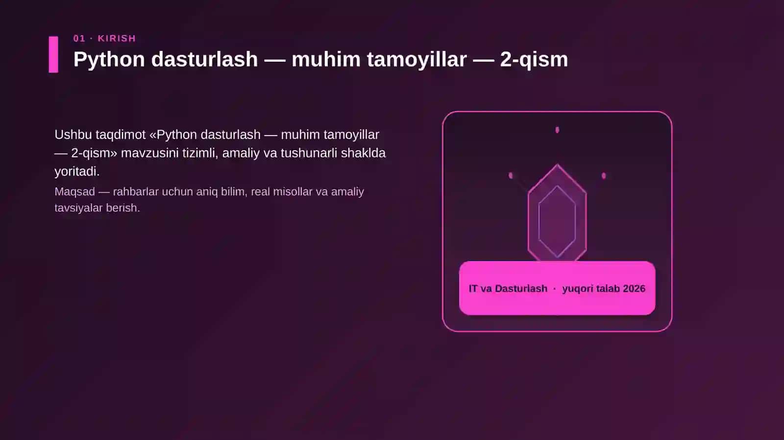 Python dasturlash — muhim tamoyillar — 2-qism 3