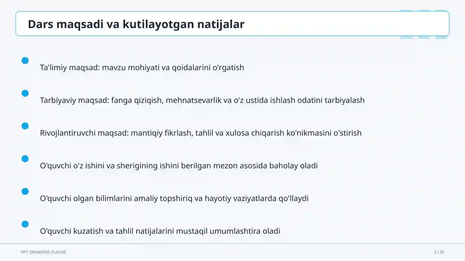 Matematika (5–6) — takrorlash darsi uchun 3