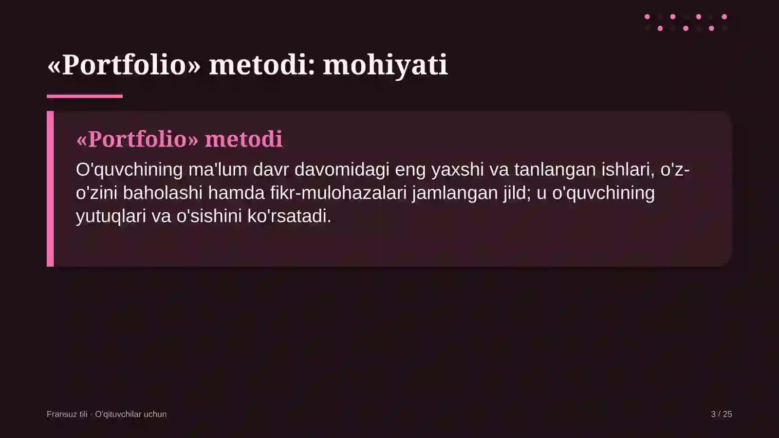 fransuz tili darslarida portfolio metodidan foydalanish 2321 3