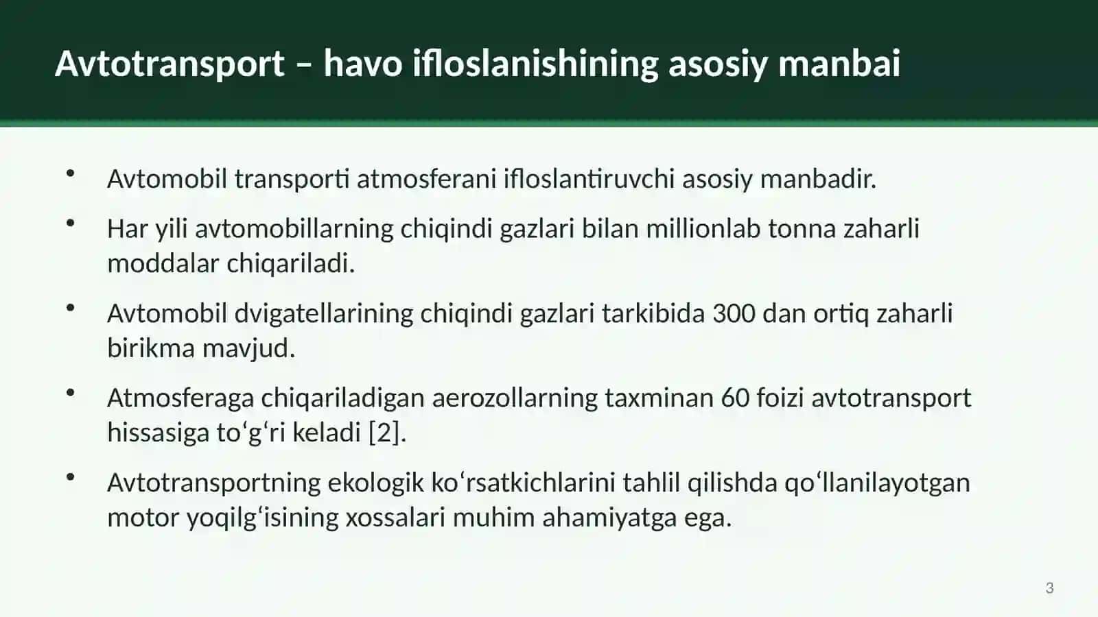 AVTOBENZINLARNING VA ULARNING DVIGATELDA YONISHINING ATROF-MUHITGA TA'SIRI 3