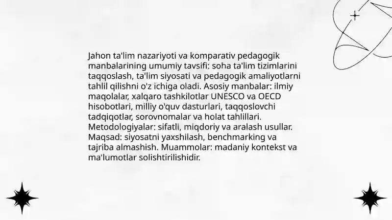 Komparativistik pedagogika fanidan tayyorlagan mustaqil ish 3