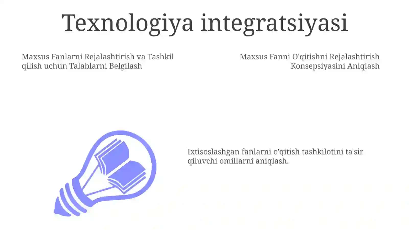 Mutaxassislik Fanlarini O'qitish Rejasi 3