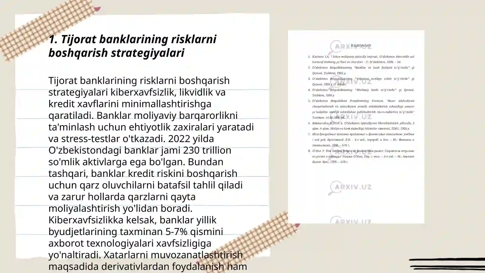 Tijorat banklarining risklarni boshqarish strategiyalari 3