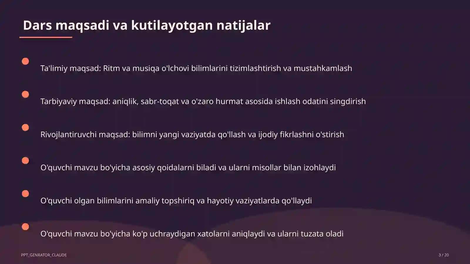 Ritm va musiqa o'lchovi (3-sinf) 3