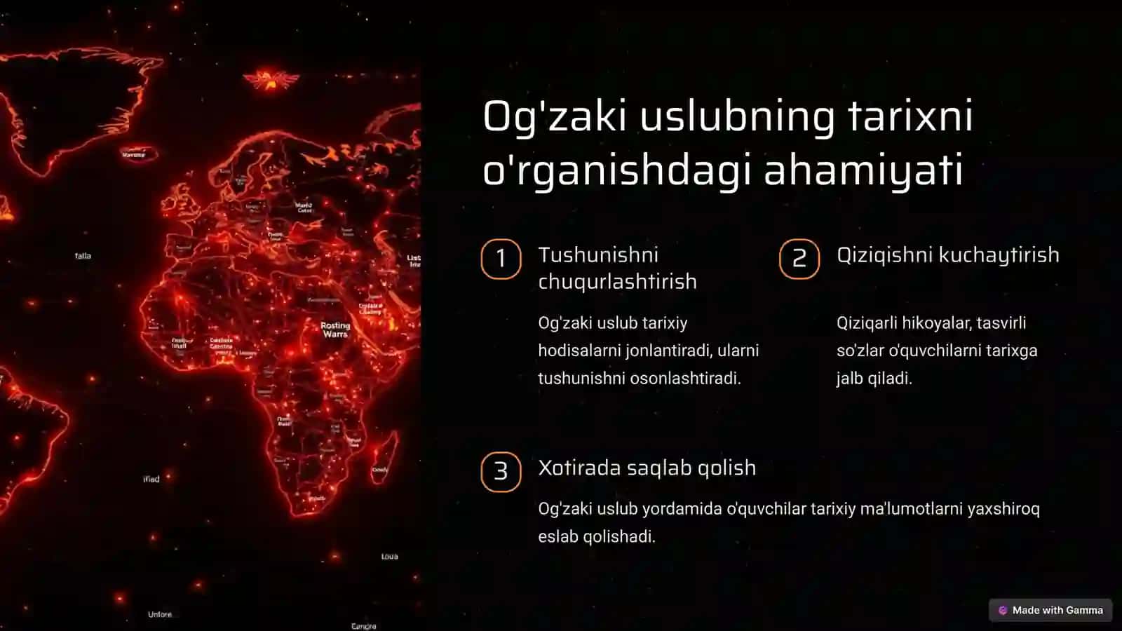 Og'zaki uslubning ahamiyati Tarixni o'qitishda 3