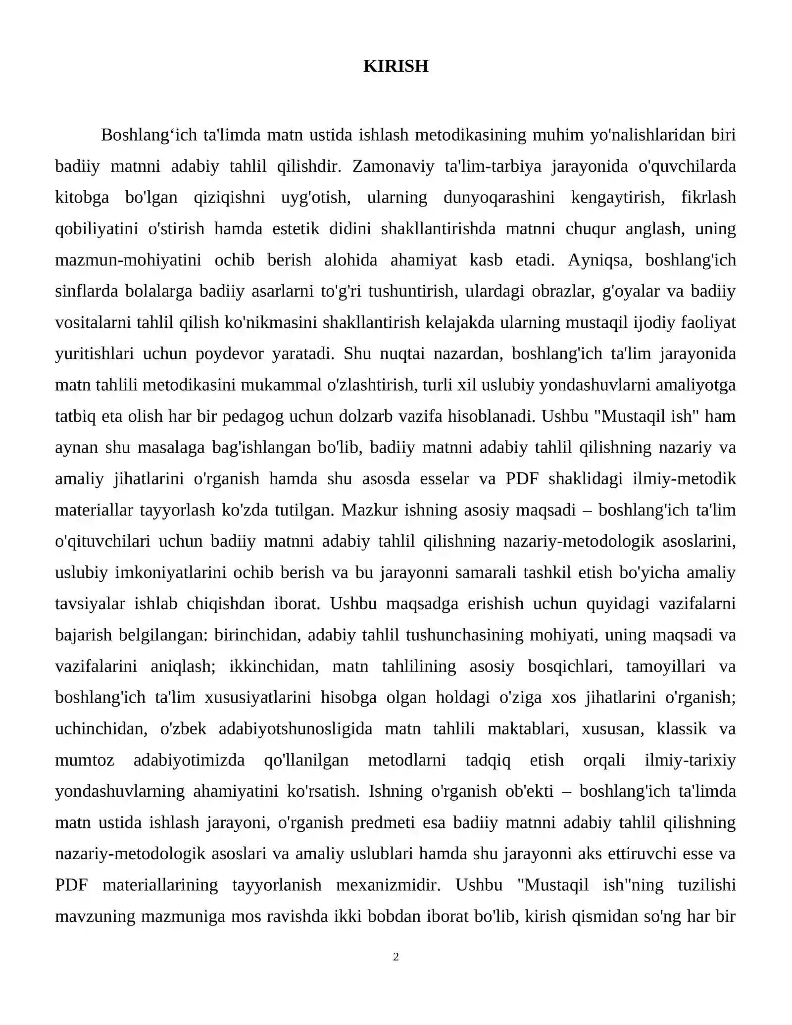 Badiiy matnni adabiy tahlil qilish mavzusida esse va PDF tayyorlash 3