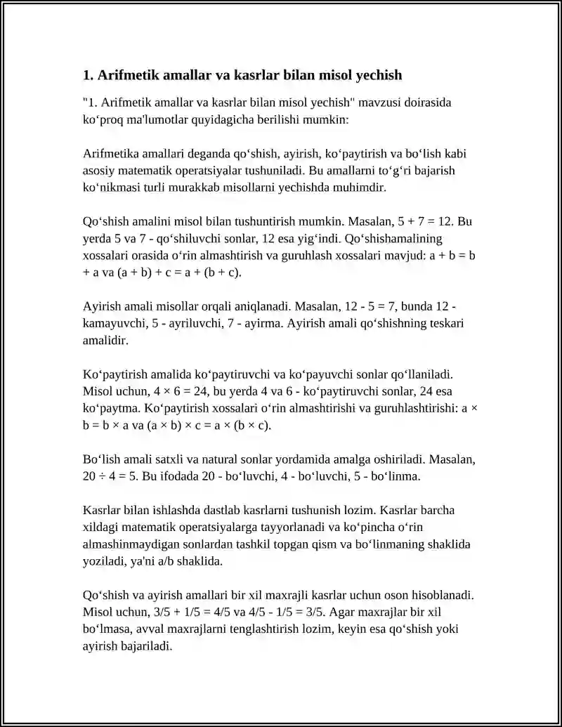MATEMATIKADAN MISOL YECHISH 3