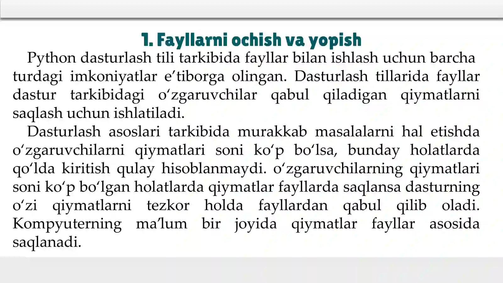 Pythonda fayllar bilan ishlash 3