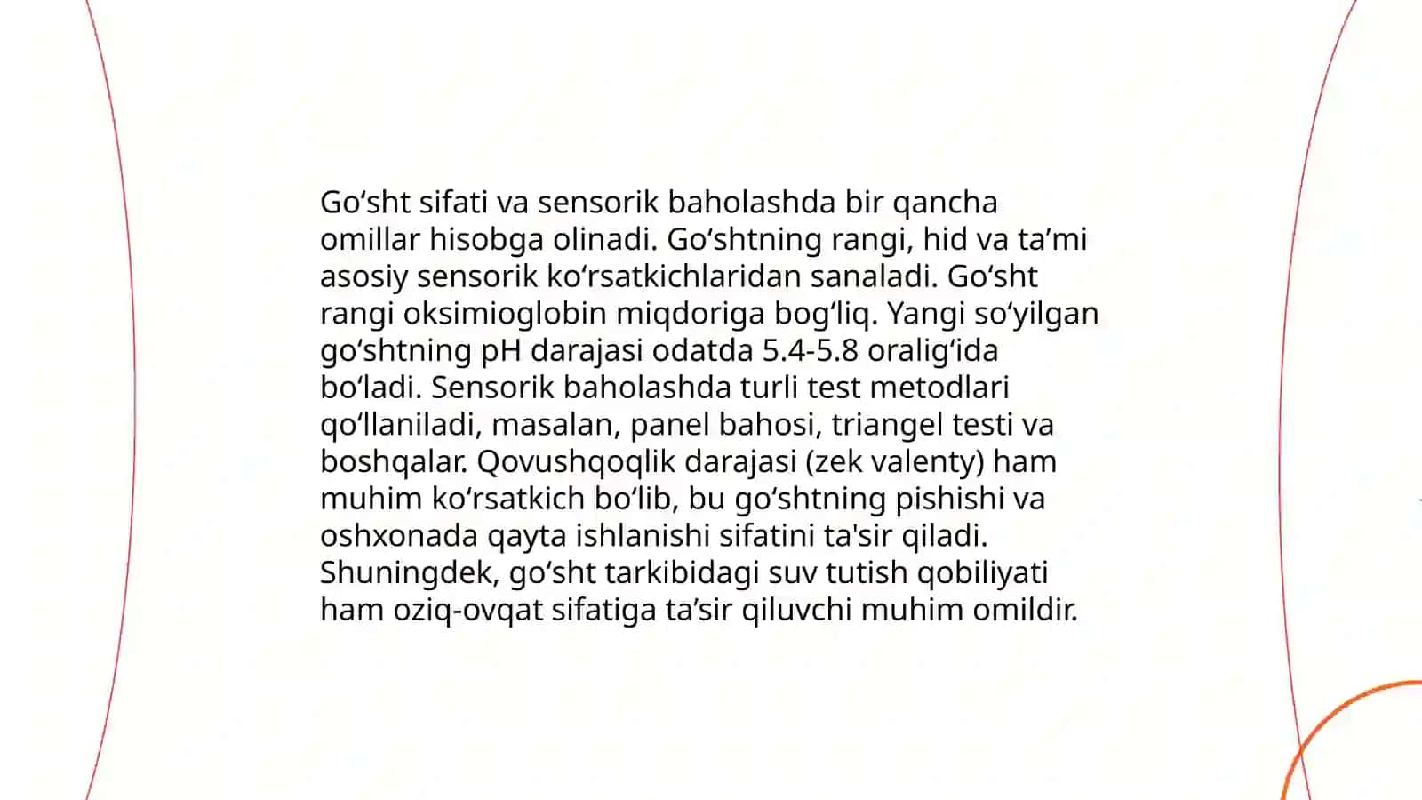 Goʻsht va goʻsht mahsulotlariga sensorik baho berish 3
