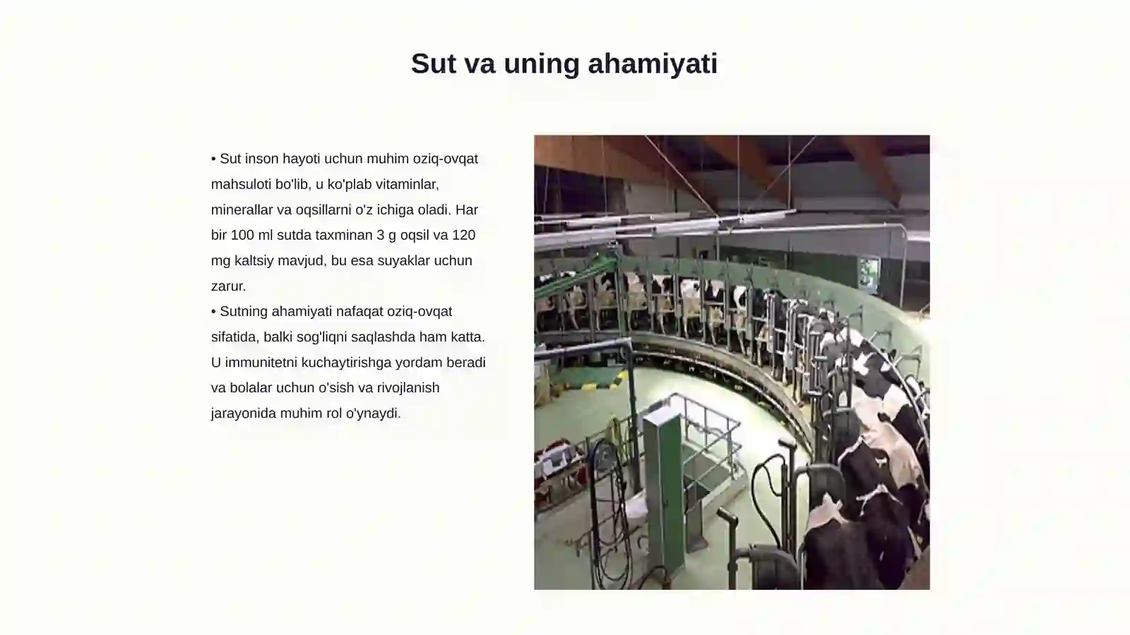 Texnologiya darslarida o’quvchilarga sut va sut mahsulotlarini tayyorlash metodikasi 3