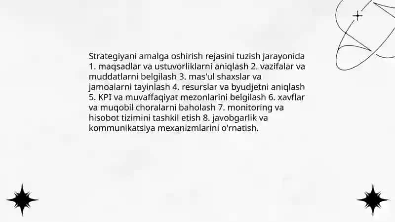Strategiyani amalga oshirish jarayoni 3