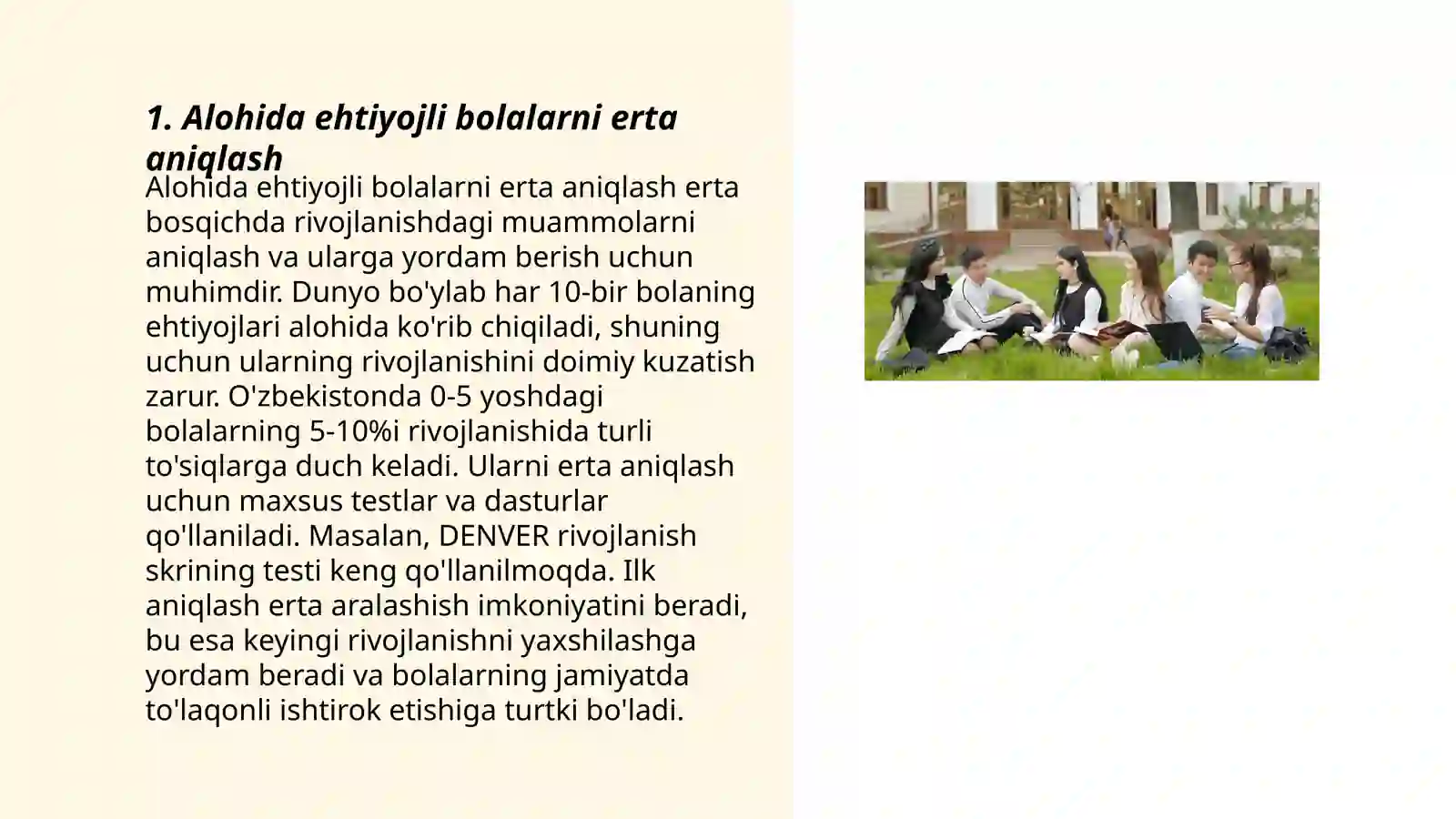 Aqliy va ruhiy rivojlanishida nuqsoni boʻlgan bolalar taʼlim tarbiyasi 3