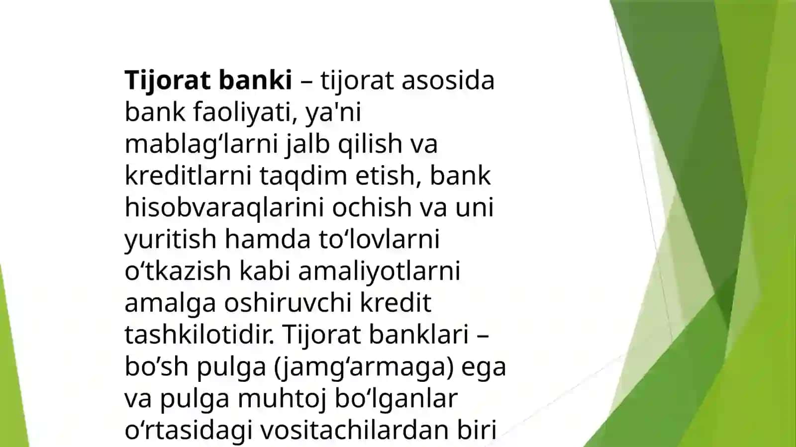 Tijoratbanklarining iqtisodiyotdagio`rni 3