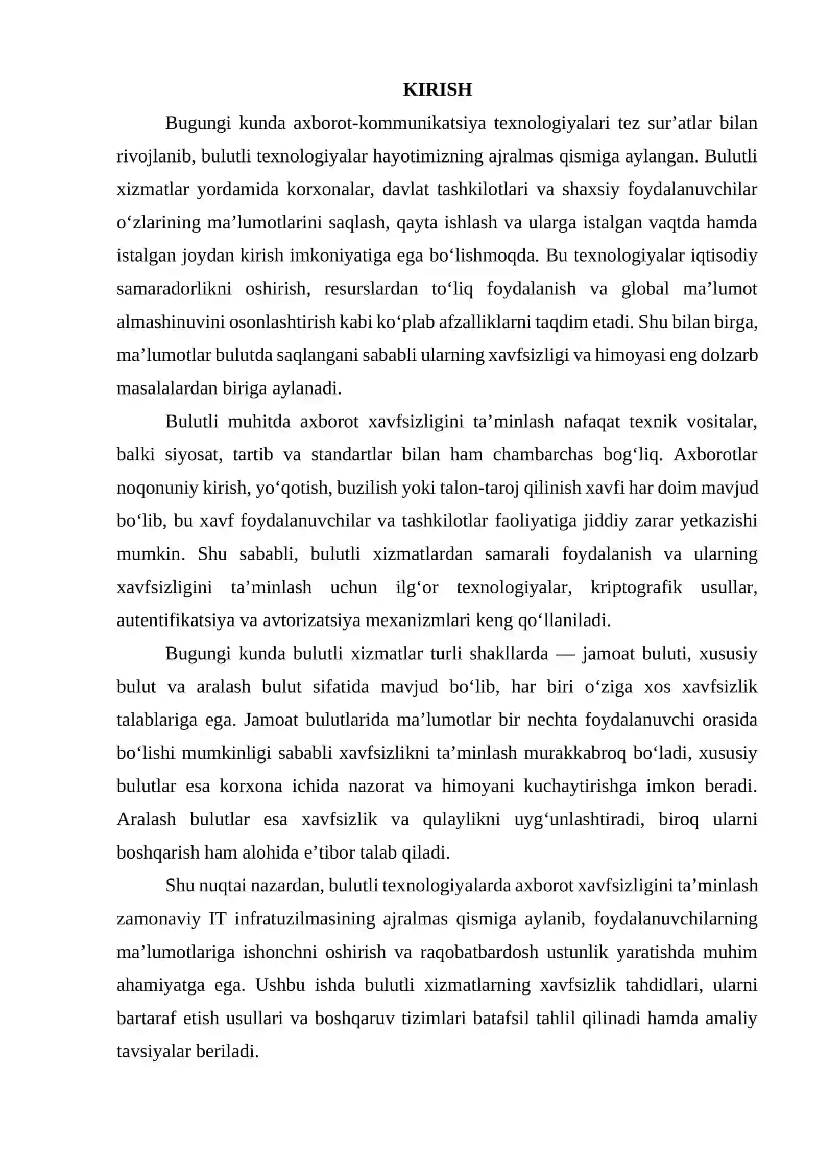 BULUTLI TEXNALOGIYALARDA AXBOROTLAR XAVFSIZLIGINI TAMINLASH 3