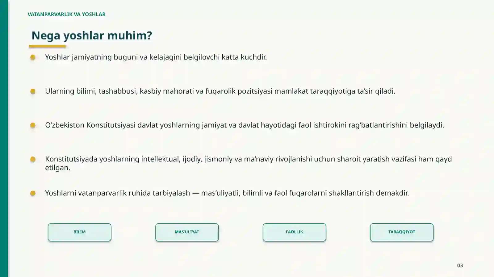 VATANPARVARLIK VA YOSHLAR 3