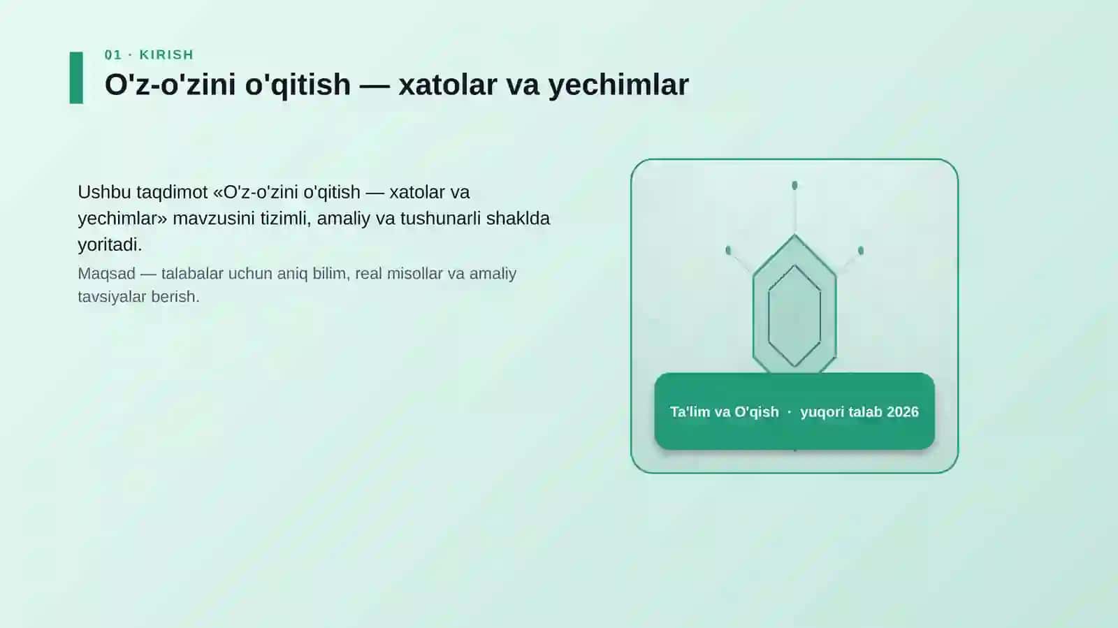 O'z-o'zini o'qitish — xatolar va yechimlar 3
