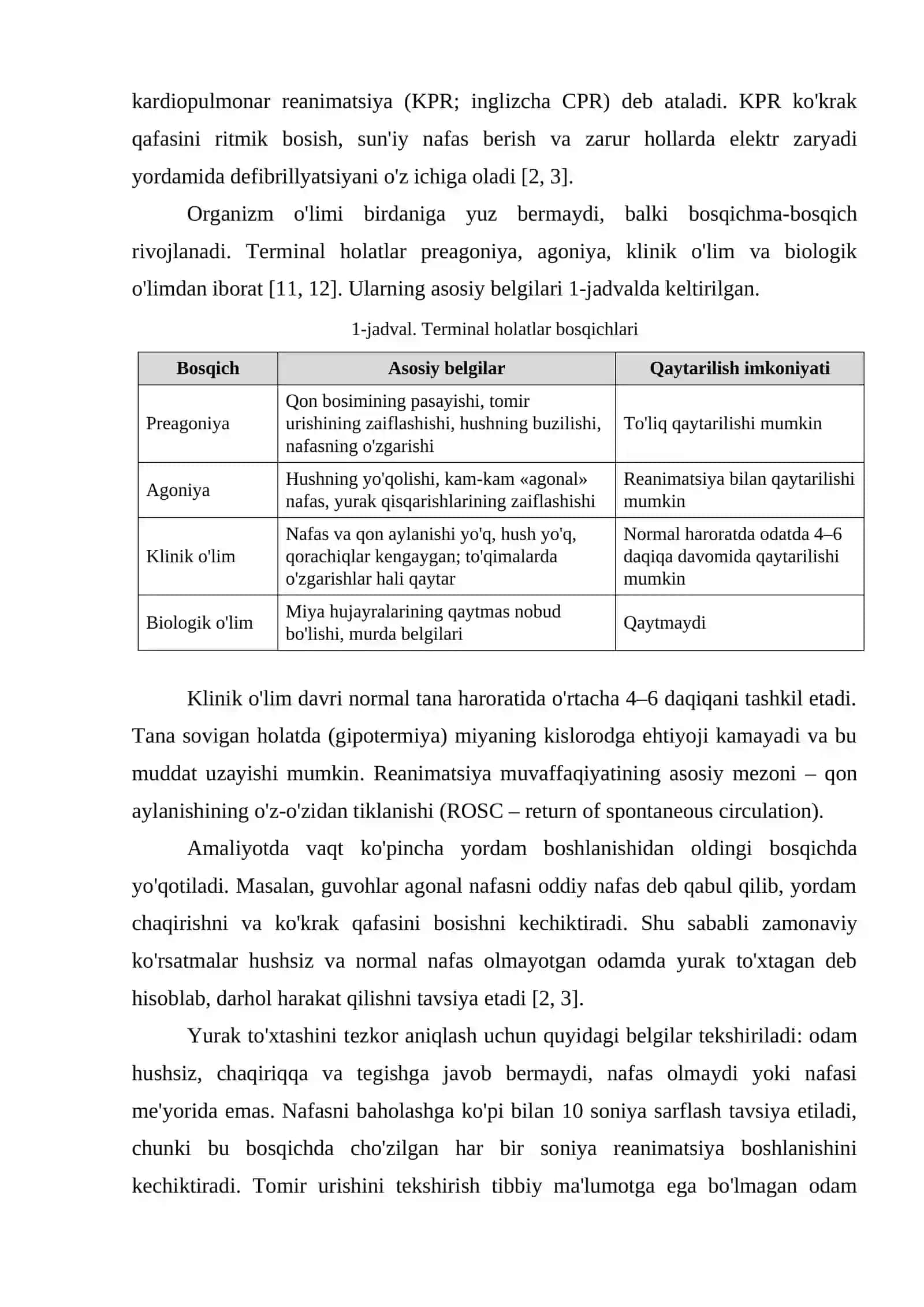 "Vaqt omili: reanimatsiya kechikishi va yashab qolish ehtimoli" 3