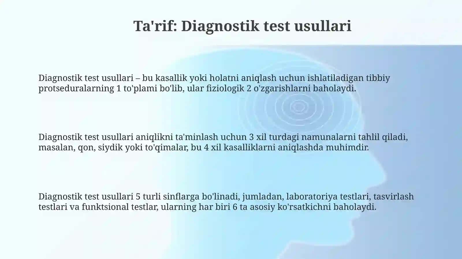 Diagnostik test usullari 3