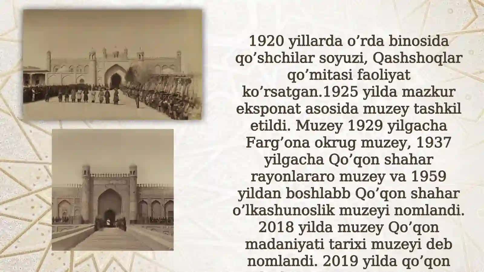 QO‘QON DAVLAT MUZEY QO‘RIQXONASI 3