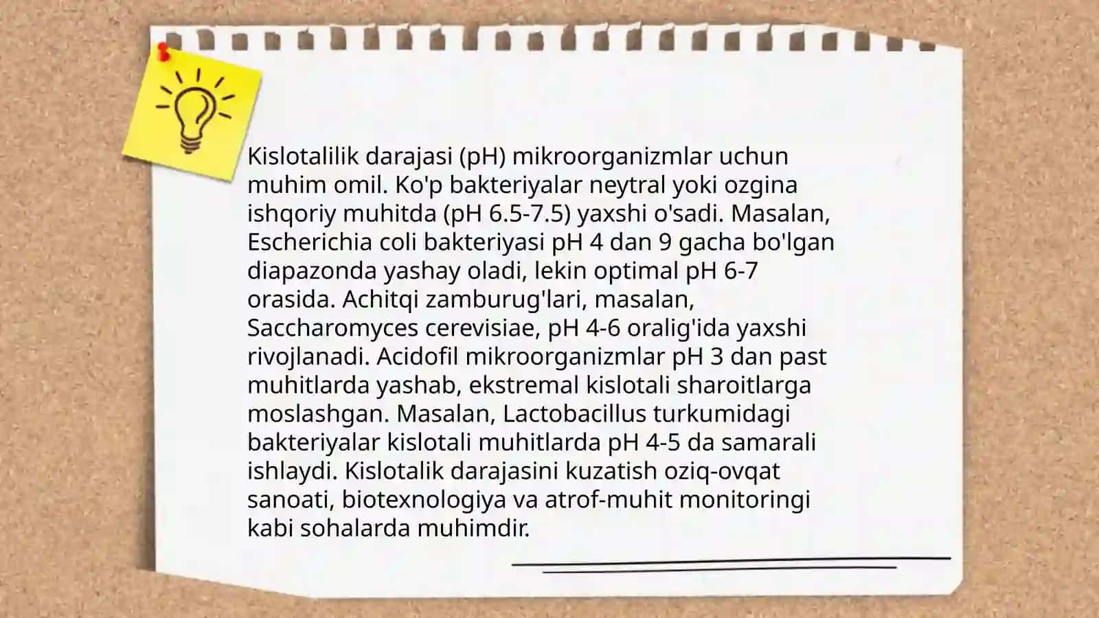 Kislotalilik darajasi va mikroorganizmlar 3