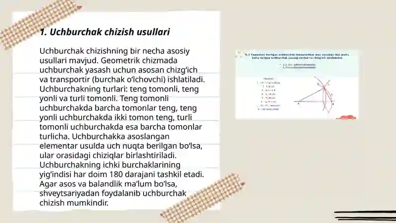 Uchburchak yasash usullari 3