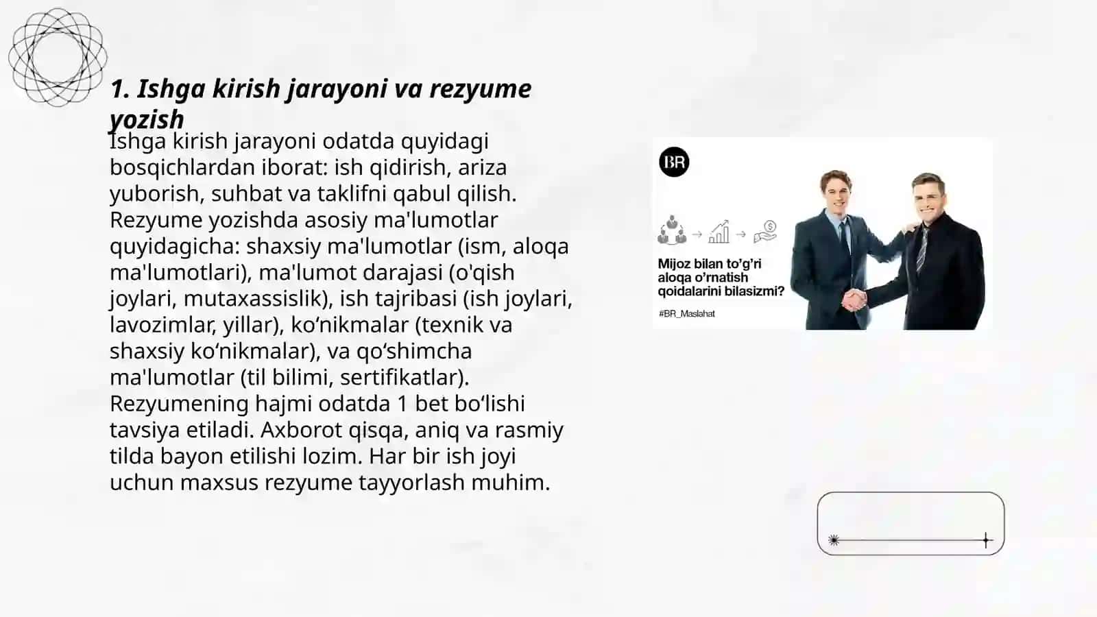 Ishga Kirish va Rezyume Yozish 3