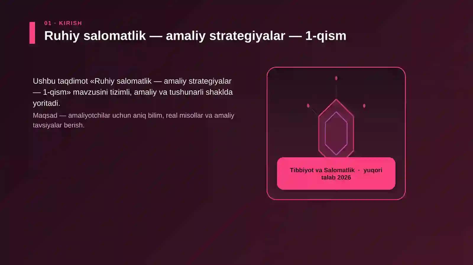 Ruhiy salomatlik — amaliy strategiyalar — 1-qism 3