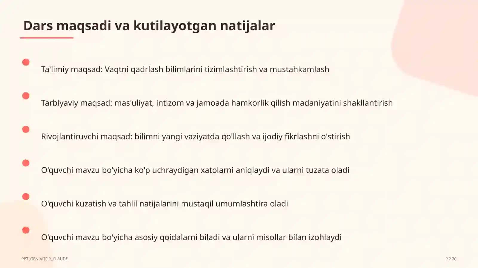 Vaqtni qadrlash (4-sinf) 3