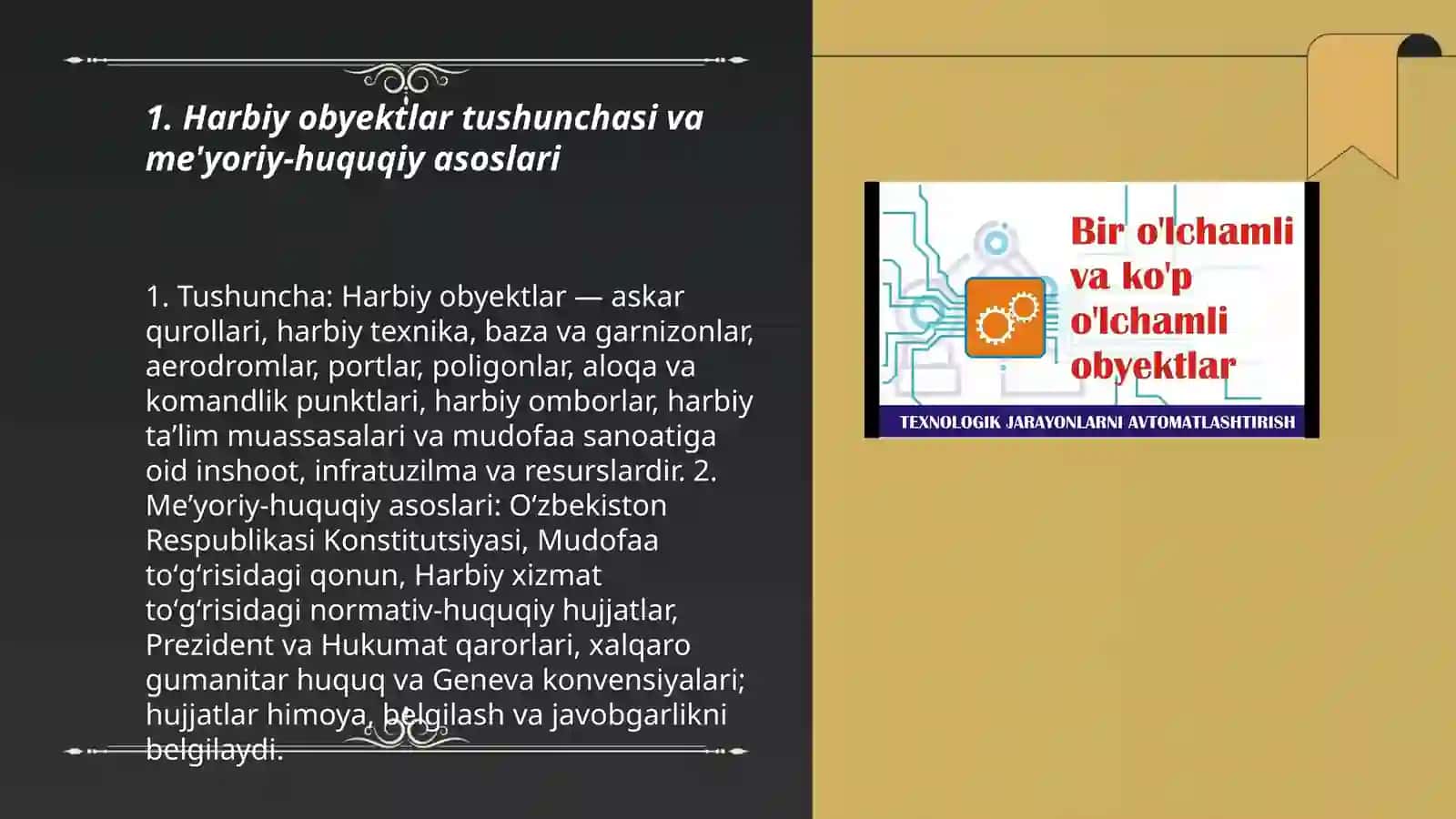 Qanday obyektlar harbiy obyektlar hissoblanadi 3